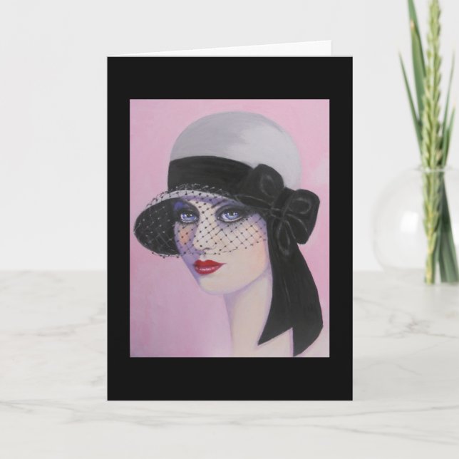 Art déco, Madame de l'élégance, carte de note (Devant)