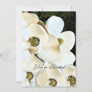 Art Déco Magnolia Ice Wedding Invitations