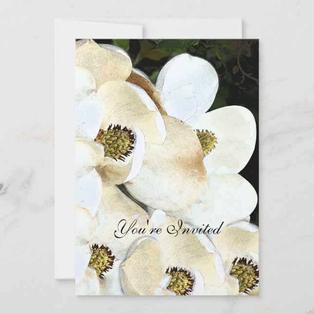 Art Déco Magnolia Ice Wedding Invitations (Devant)