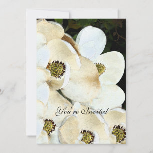 Art Déco Magnolia Ice Wedding Invitations