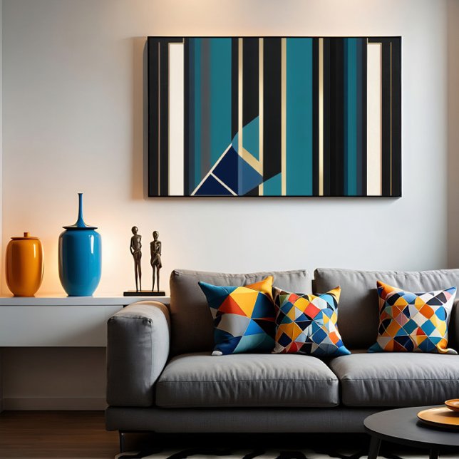 Art Déco Moderne Abstrait Lignes Verticales (Créateur téléchargé)