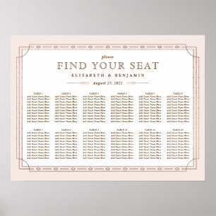 Art Déco moderne Blush Rose Rose Gold Mariage