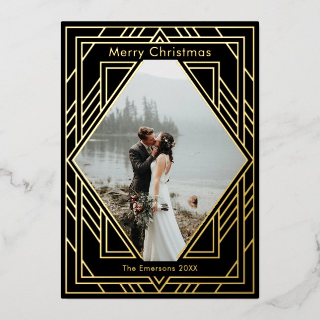 Art déco moderne Design de Noël Carte de vacances (Recto)