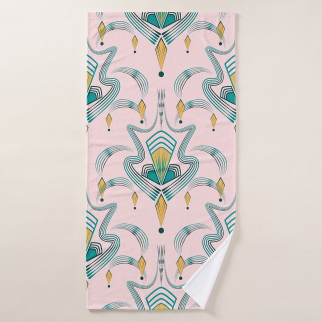 Art déco moderne motif ornement graphique. Abstrai (Serviette de bain)