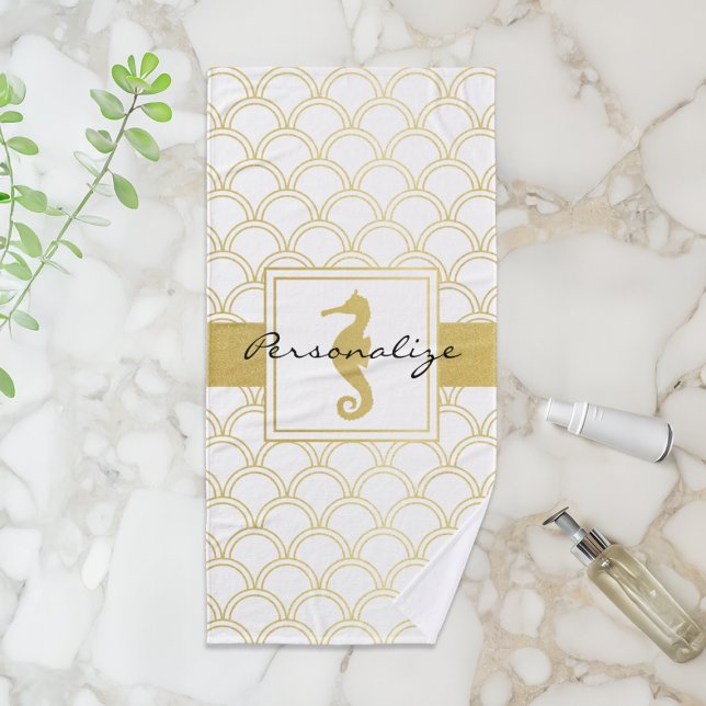 Art Déco Ocean Wave Patten Gold Parties scintillan (Créateur téléchargé)