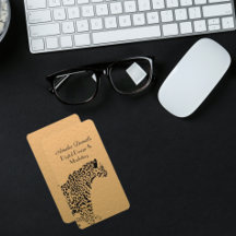 Art déco or et Carte de visite Jaguar noir