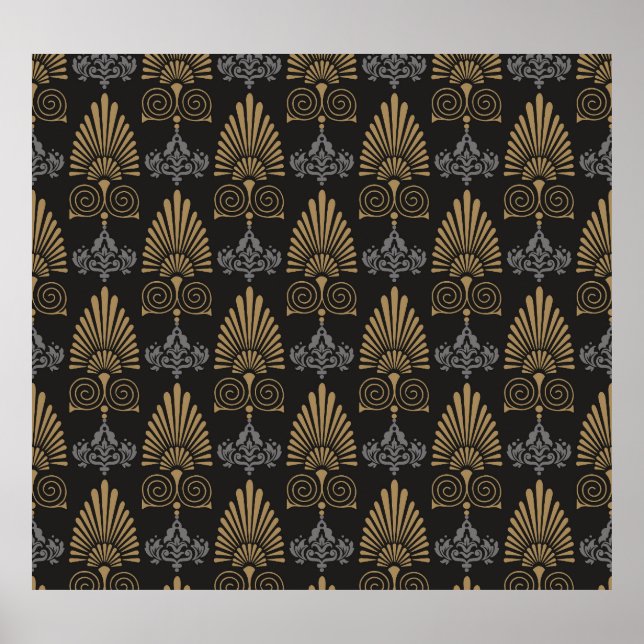 Art Déco : Papier peint Vintage sans couture (Devant)