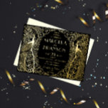 Art Déco Peacocks Mariage Gold Foil Invitation<br><div class="desc">Véritable feuille d'or sur le devant en or,  argent ou or rose avec design art déco paon</div>
