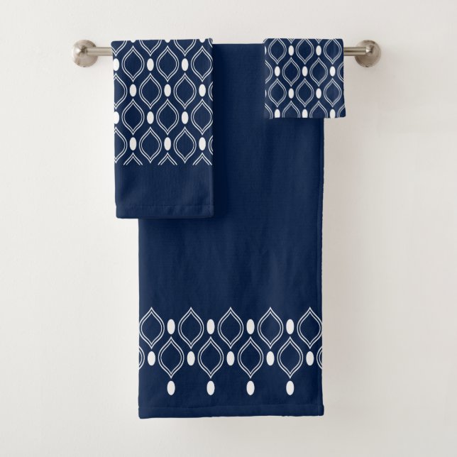 Art Déco Perles Motif Bleu Et Blanc (En situation)