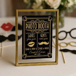 Art Déco PHOTO BOOTH mariage signe noir et or