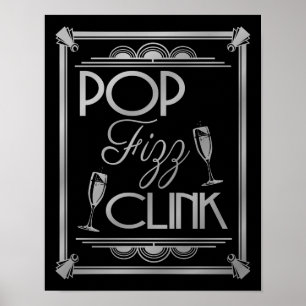 Art déco POP FIZZ CLINK SILVER changement de coule