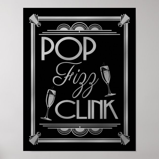 Art déco POP FIZZ CLINK SILVER changement de coule (Devant)