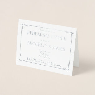 Art Déco Réel Mariage Répétition Invitations