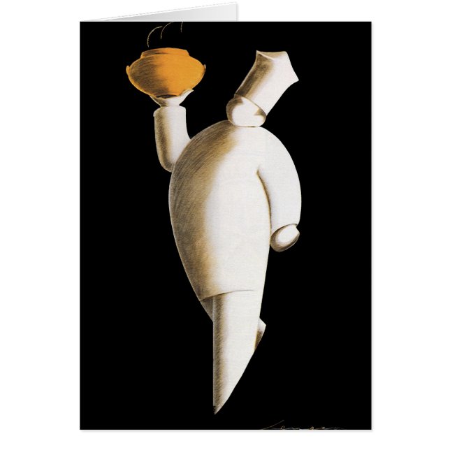 Art Déco Restaurant Chef, Affaires Vintages (Devant)