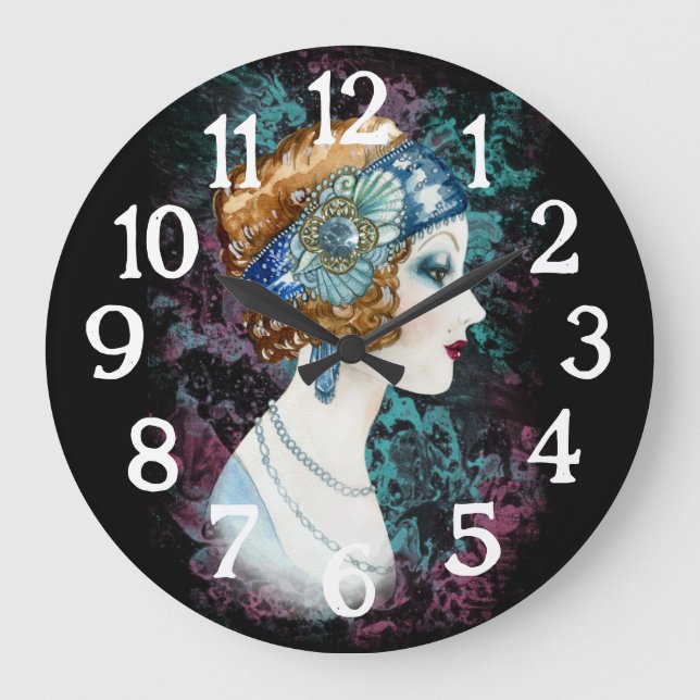 Art Déco Roaring Années 20 1920 Horloge féminine (Recto)