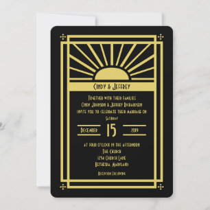 Art Déco Sunburst Mariages Invitations