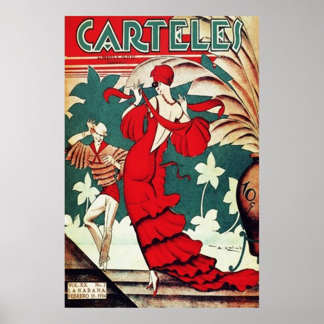 Art Déco Vintage - Affiches - Danseuse des Caraïbe (Devant)