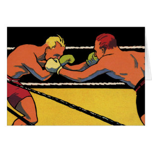 Art Déco vintage de boxe sportive, Boxeurs se frap