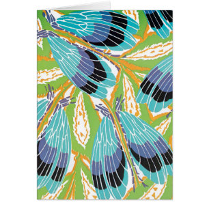 Art Déco vintage Jazz Pochoir Jardin Insectes Bugs