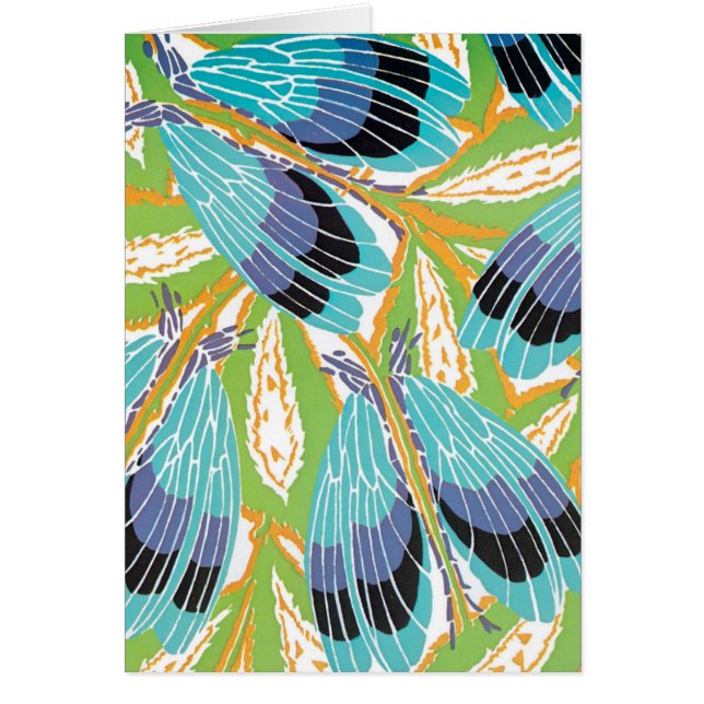 Art Déco vintage jazz pochoir jardin insectes bugs (Devant)