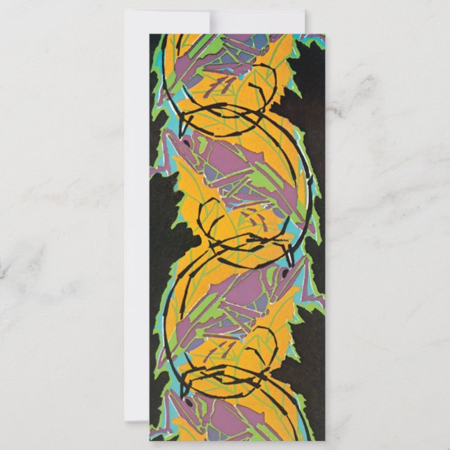 Art Déco vintage Jazz Pochoir Jardin Sauterelles (Devant)