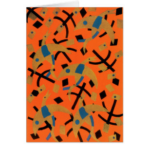 Art Déco vintage Jazz Pochoir Oiseaux dorés Animal