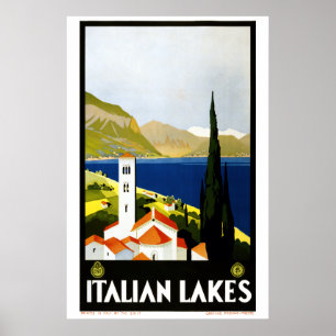 Art Déco vintage Lacs italiens Tourisme Tourisme