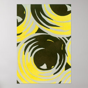 Art Déco vintage pochoir cercles géométriques jazz