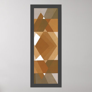 Art Déco Vintage Pochoir Jazz Tan Formes Géométriq