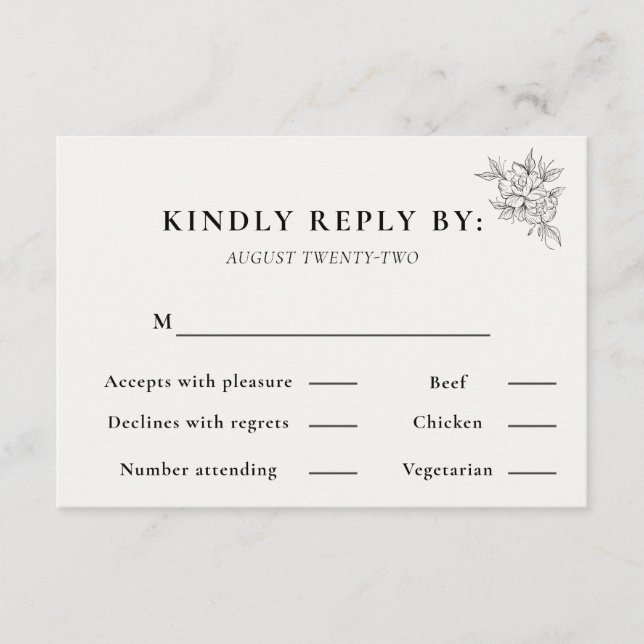 Art Deco Wedding RSVP Card  (Devant)