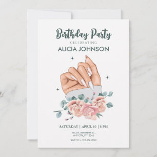 Art des ongles fantaisie Anniversaire Invitation