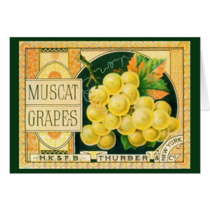 Art d'étiquette de caisse de fruits vintage, raisi
