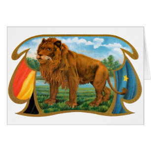 Art d'étiquette de cigare vintage, Lion, Roi de la