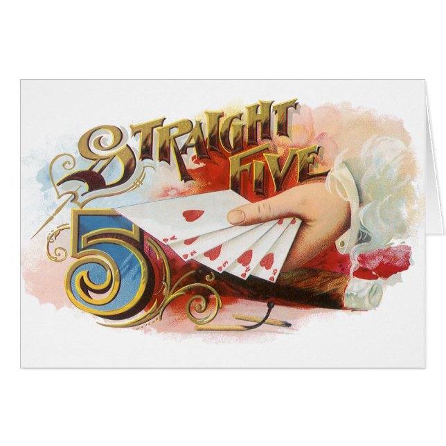 Art d'étiquette de cigare vintage Straight Flush a (Devant horizontal)