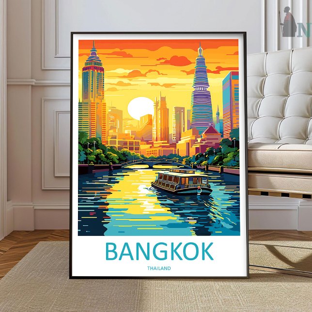 Art d'impression de voyage à Bangkok décoration mu (Créateur téléchargé)