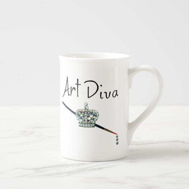 "Art Diva" Bone China Mug (Droite)