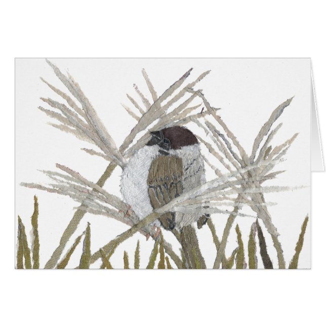 Art d'oiseau, moineau, hiver (Devant horizontal)