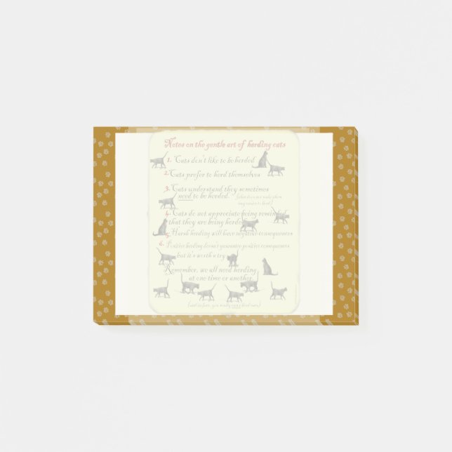Art doux de vivre en troupe le post-it de chats (Devant)