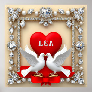 💎 Art du cœur en diamant pour décoration de maria