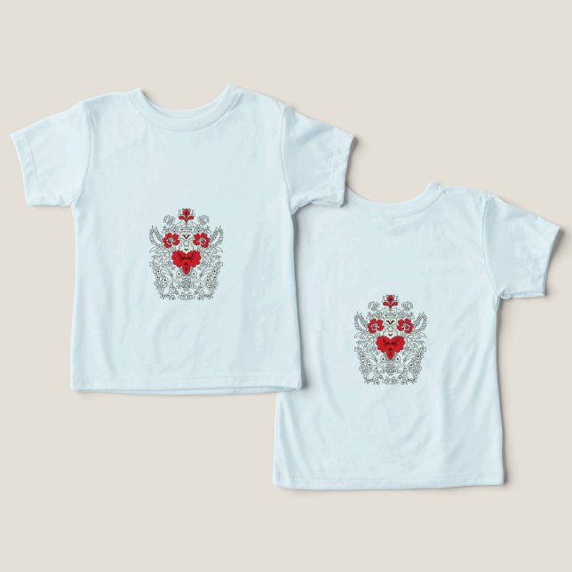 Art du crâne floral ・ Design folklorique gothique  (Design Recto & Verso)