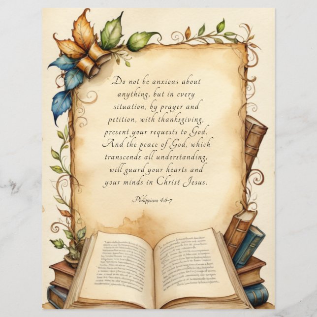 Art du verset biblique chrétien Philippiens 4:6-7 (Devant)