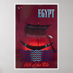 Art égyptien Affiche de voyage en Égypte Le Nil