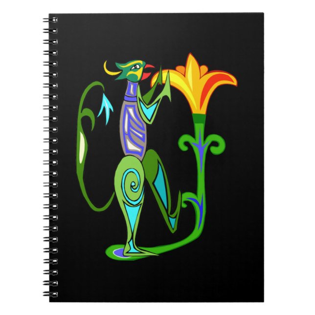 Art Égyptien Avec Carnet Spiral Fleur Lotus (Devant)