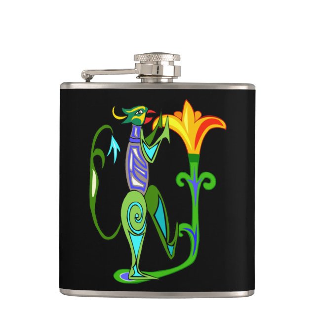 Art Égyptien Avec Flacon À Fleur Lotus (Devant)