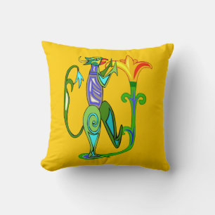 Art Égyptien Avec Fleur Lotus Coussin réversible