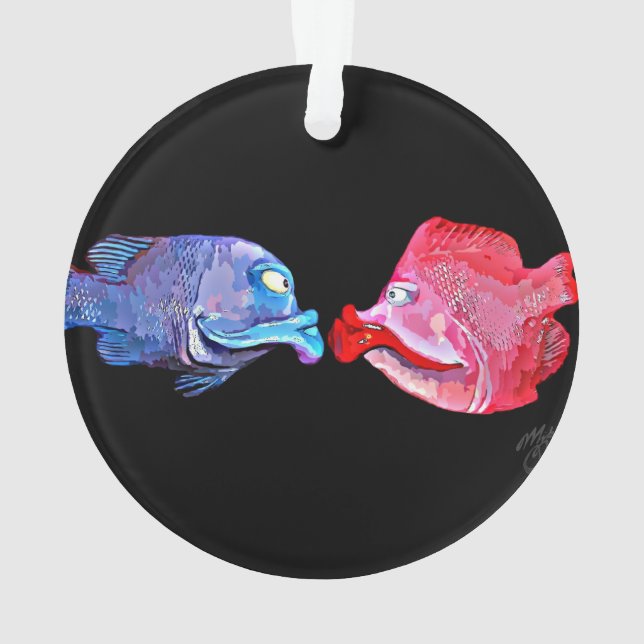 Art "embrassant poissons" par Mike Quinn (dos)