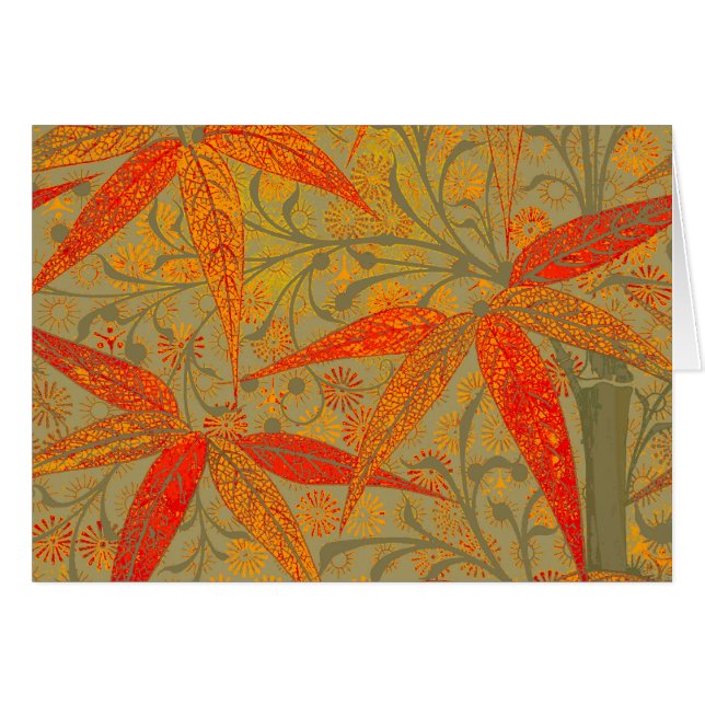Art en bambou terrestre Vintage Imprimer orange (Devant horizontal)