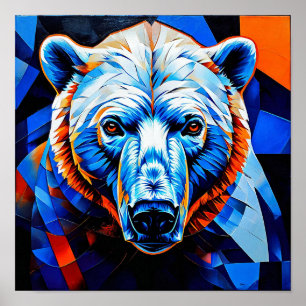 Art en mosaïque d'ours polaire Impression de décor