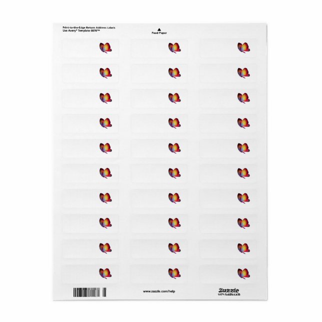 ART ET DESIGN ÉTIQUETTE DE ADRESSE (Feuille entière)