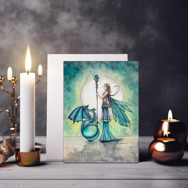 Art fantastique d'aquamarine de dragon et de fée (Créateur téléchargé)